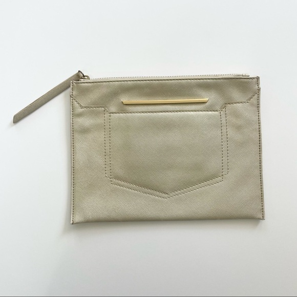 Danielle Nicole Gold Clutch Handbag Purse - Picture 1 of 4